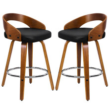 ALFORDSON 2x Bar Stools Swivel Wooden Kitchen Dining Chair w/ Backrest Footrest Barstool