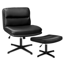 ELFORDSON Office Chair Dual Padded Cross-legged Swivel Adjustable Computer Home