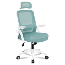 ELFORDSON Mesh Office Chair Ergonomic Gas Lift Swivel Tilt Computer Gaming Cyan
