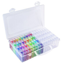 64 Grids Diamond Paint Storage Box Portable Seed Bead Organizer Case DIY Nail Art Plastic Container