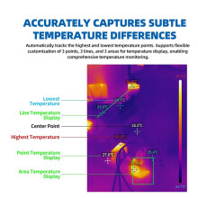 YXP160 Wärmebildkamera 160x120 für Android Infrarot-Wärmebildkamera Reparaturkamera mit Hoch-/Niedrigtemperatur-Tracking
