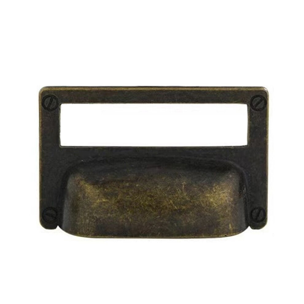 6Pcs Vintage Zinc Alloy Drawer Handles With Label Frames For Card Boxes And Cupboards B 4712627191523