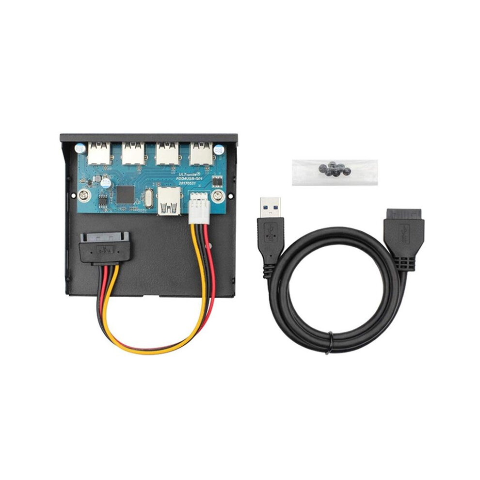 Cablecc Usb 3.0 Front Panel Header To Usb-C & Usb 3.0 Hub For 3.5" Floppy Bay 4 Motherboard Cable 4713480841877
