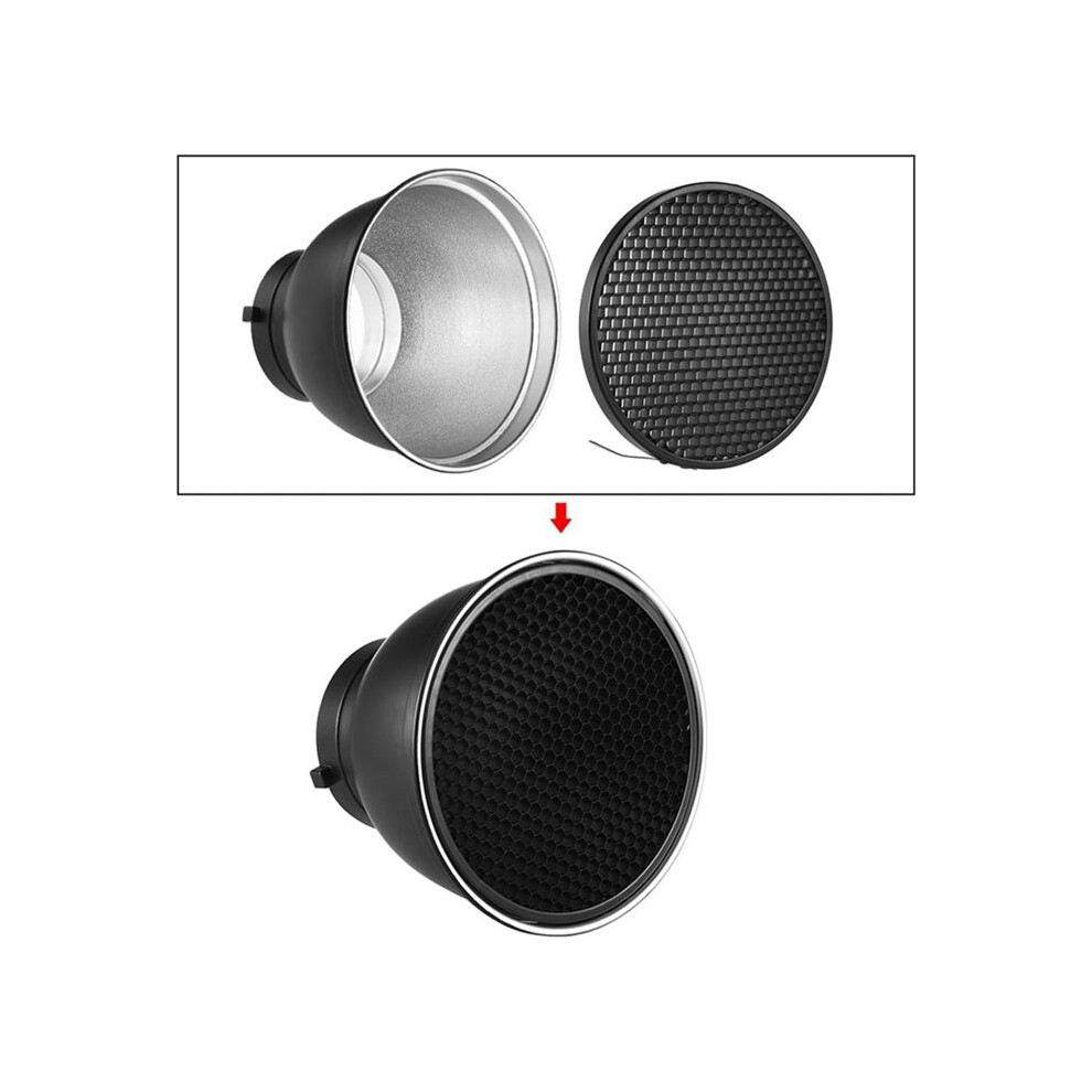7" Standard Reflector Lamp Shade Dish Diffuser With 60 Honeycomb Grid For Bowens Mount Flash (With Soft Cloth) Light 6031718467698