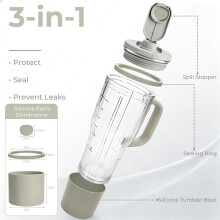 Zubehör für Blendboss Personal Blender, Auslaufsicheres Set mit Silikon-Becherkappe, Überlaufverschluss und Dichtungsring (Siehe Abbildung)