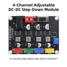 DCP3512 4-Kanal - Abwärtswandlermodul 6V-30V auf 0,9V-29,6V für Elektronische Testumwandlungsmodule
