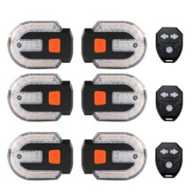 6Pcs Turn Signals for Bicycles with Alarm, Remote Control/Integrated Bike Tail Light Waterproof Strobe Bike Rear Lights