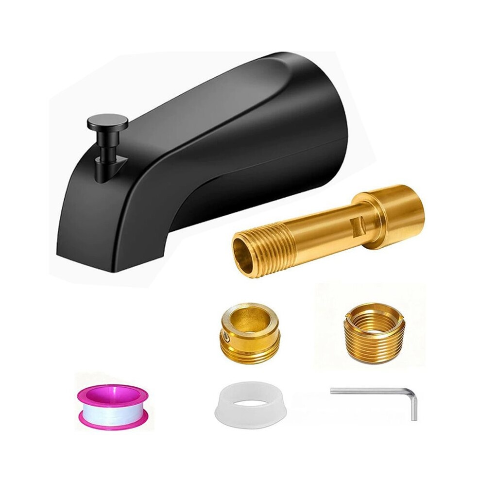 Black Bathtub Spout With Diverter,5.3 Inch Tub Spout, Fits 1/2" Copper Slip- And 1/2" Or 3/4" Ips Threaded Pipes 6032536559985