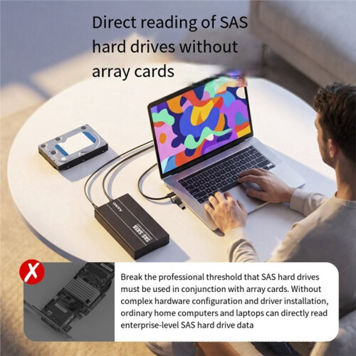 MAIWO Gabinete Externo para Disco Rígido SAS/ de 2,5/3,5 Polegadas, Compatível com HDDs/SSDs de Até 30 TB. 2