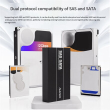 MAIWO SAS/ External Hard Drive Enclosure 2.5/3.5 Inch SAS/ HDD Case to Type-C Hdd Dock Support Max 30T HDD/SSD Disk