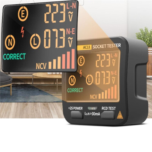 AC11 Socket Detector UK Plug Zero  Plug Polarity Phase Detector Socket Tester  Digital Tester 2