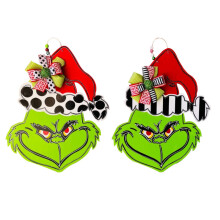 Wooden Grinch Style Welcome Sign
