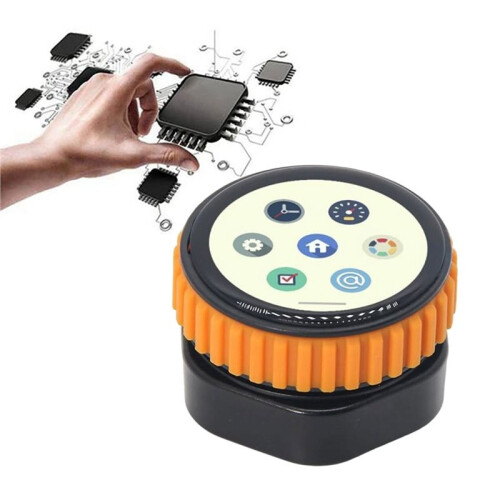 T-Encoder-Pro Rotary Encoder Wireless Module Development Board with 1.2 Inch AMOLED Touch Display (Orange Border) 1