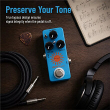 MoskyAudio Sun Chorus Portable Chorus Pedal Effects, Classic Tone True Bypass 9V for Electric Guitar Speed Depth