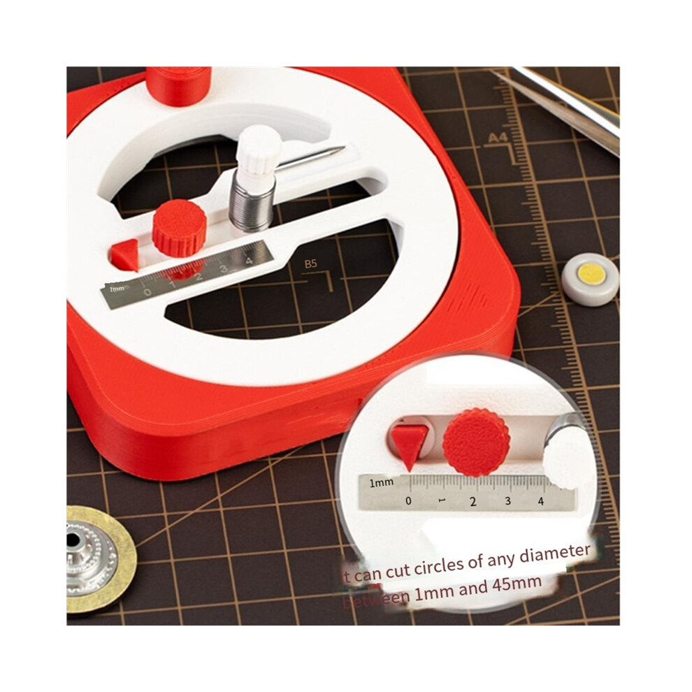 Circle Cutter (1-45Mm) Model Making Tool, Adjustable Compass Cutter, Includes Positioning Tool 6031718461405