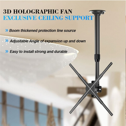 Suporte Extensível para Display de Publicidade 3D, de 15,5 A 24 Polegadas, para Projetor Holográfico 3D com Ventilador, para Montagem no Teto. 2