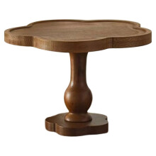 Vintage Flower Shaped Wooden High Legged Dessert Tray, Afternoon Tea Cake Aromatherapy Candle Decoration Tray