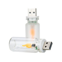 2 Stück USB Licht für Auto, LED Flammenlicht Stecker in USB Fahrzeug Innenraum Ambientelicht für Camping Urlaub Dekoration