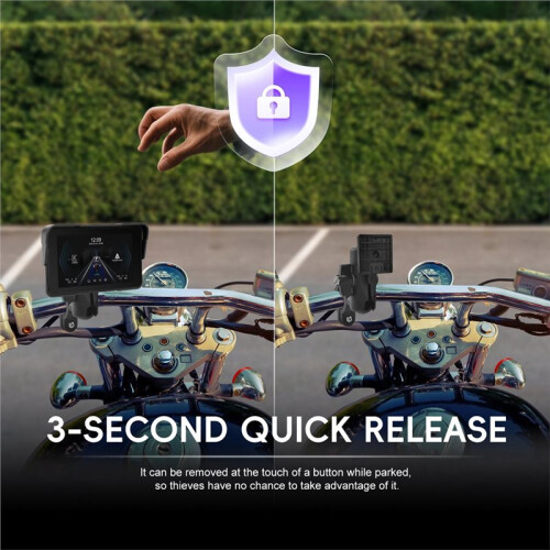 5'' Motorcycle Wireless Carplay Android Auto  Screen Player Waterproof Navigation Moto DVR Recorder