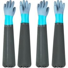 2 Paar Lange, Waterdichte Handschoenen met Fleecevoering voor Vijverreiniging/Machine-Industrie