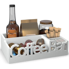 Houten Opbergdoos, Bureau Koffieopslag, Gepartitioneerde Papieren Bekershouder, Theezakje, Koffiecapsule Opbergdoos