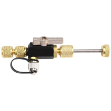HVAC Valve Core Removal Tool, 1/4" & 5/16" SAE Valve Core Remover, Vacuum Rated High Flows Refrigerant Service Tool