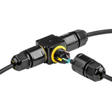 IP68 Screwless Lever Waterproof Outdoor T Shape 3P Junction Box 3Way 4-11mm 450V24A CE Electrical Quick Release Cable