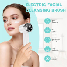 Electric Facial Cleansing Brush Massager Rechargeable Face Scrubber Deep Cleaning Exfoliating Skin Care Massager Tool