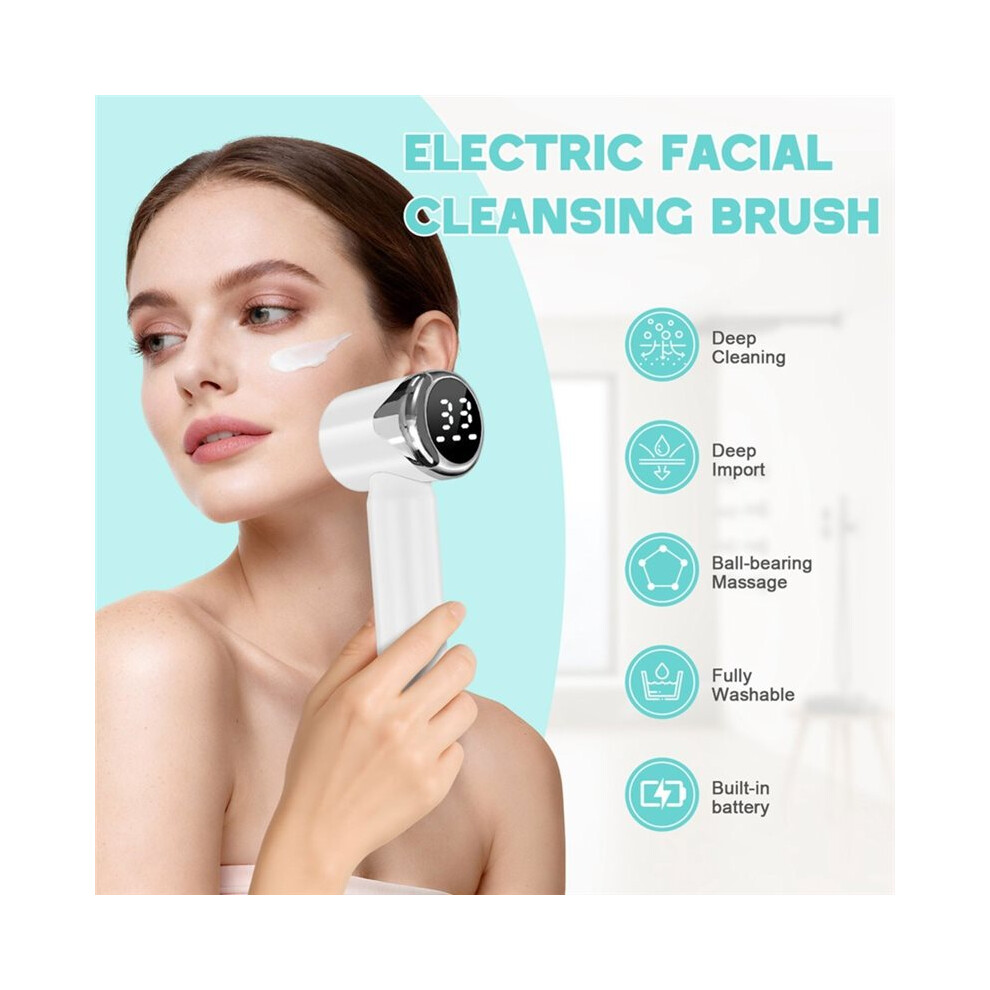 Electric Facial Cleansing Brush Massager Rechargeable Face Scrubber Deep Cleaning Exfoliating Skin Care Massager Tool