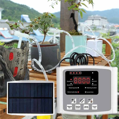 Automatic Solar Drip Irrigation Equipment, Dual Pump Adjustable Valve Controller Timing System,Gardening Watering 2