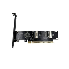 Carte Adaptatrice MCIO 5.0 Vers PCI-E 5.0 X16 à 2 avec Câble MCIO et Carte Mère MCIO Vers PCIe X16 pour Serveur de Carte Graphique
