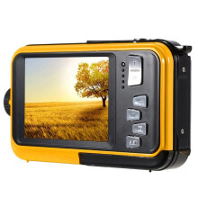 Caméra Sous-Marine à Retardateur avec Double Écran 16x, Étanche, HD 48 MP, Idéale pour L'Enregistrement Vidéo en Plongée avec Tuba