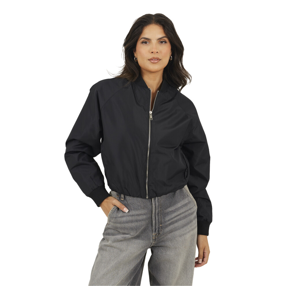 Brave Soul (16 Uk, ) Womens/Ladies Bomber Jacket Black