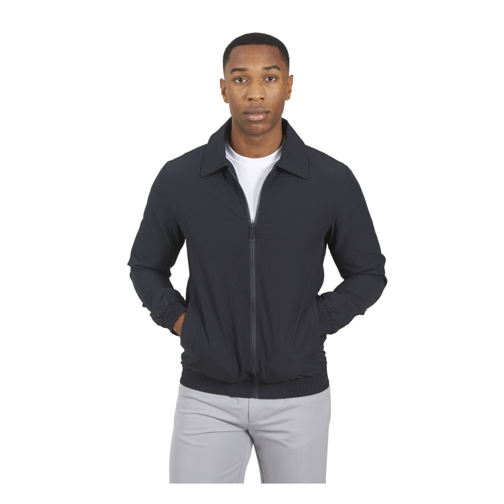 Brave Soul (Xl, Navy) Mens Seersucker Harrington Jacket