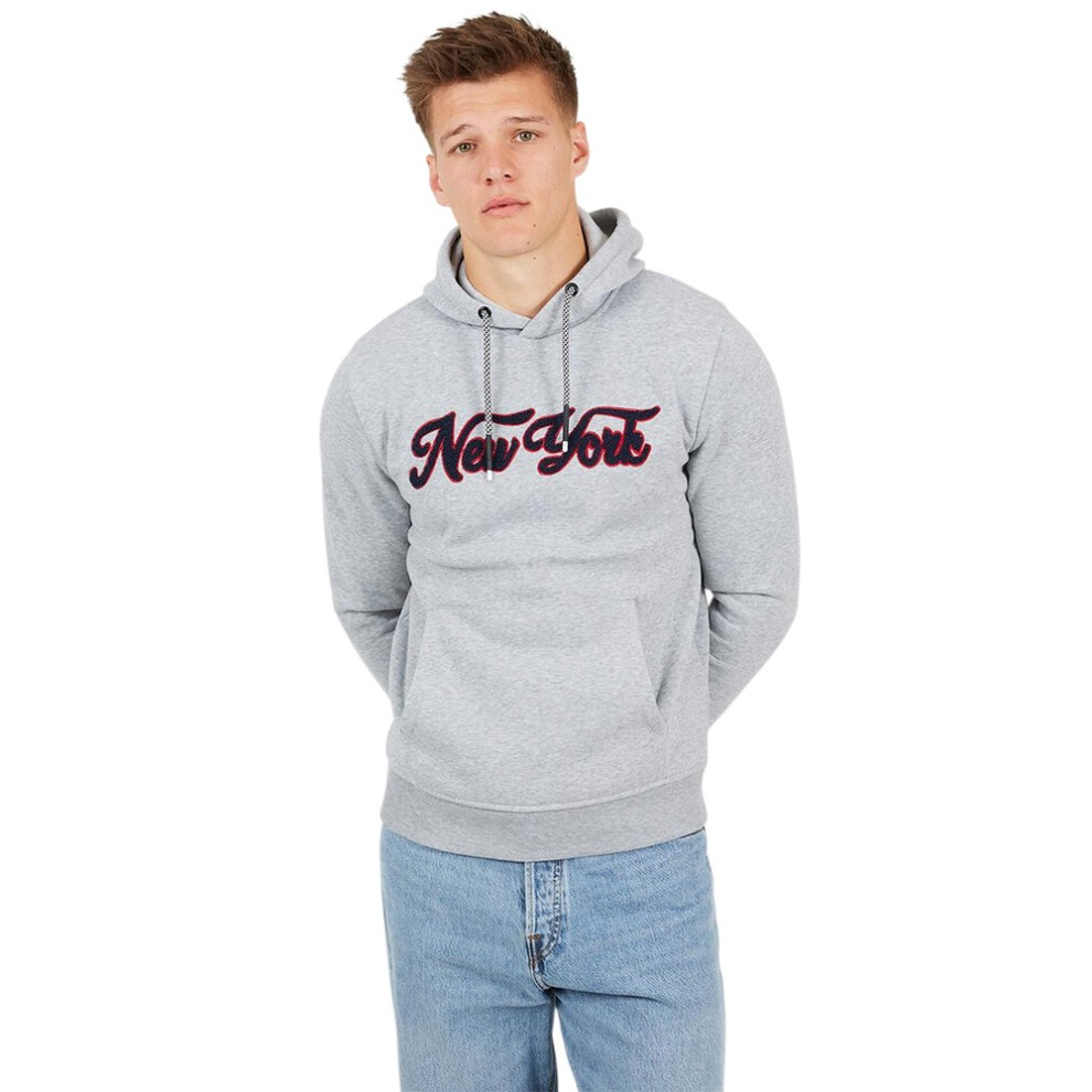 Brave Soul (S, Light Marl) Mens Crossover Overhead Hoodie Grey
