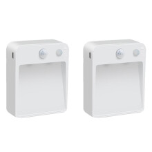 2 Veilleuses LED à Détecteur de Lumière Automatique Crépusculaire, Applique Murale à Piles, Éclairage D'Escalier ou de Couloir