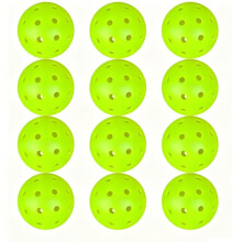 Pickleball Balls, 12Pcs, High Visibility, 40 Holes Outdoor Indoor Training Pickle , High Bounce