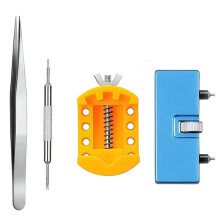 Kit D'Outils Professionnel pour le Remplacement de Piles de Montres, Outil D'Ouverture Du Fond de Montre par Rotation, Retrait Du Bracelet de Montre