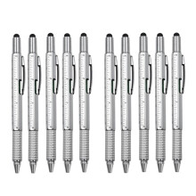 Lot de 10 Stylos Multifonctions: Stylets Capacitifs pour Écrans Tactiles avec Tournevis, Règle et Crayon à Bille Rechargeable