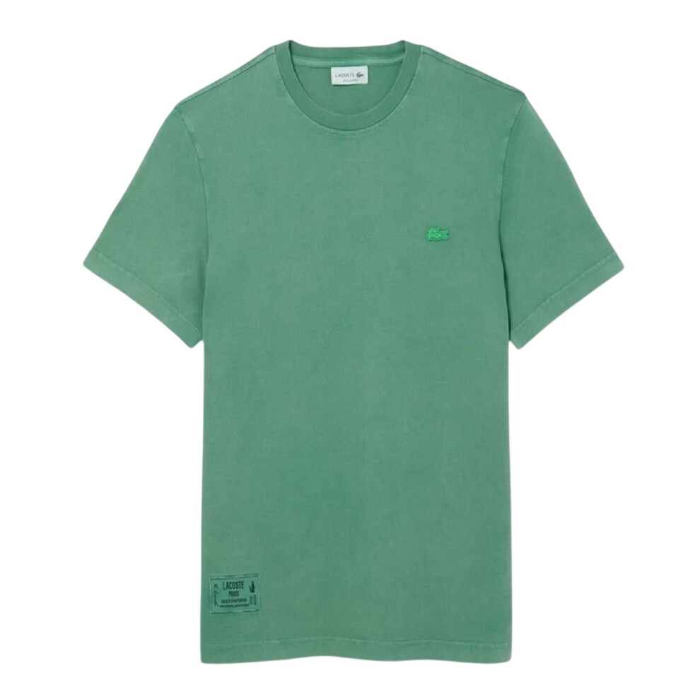 Lacoste (S, Green) Mens Logo Crew Neck Regular T-Shirt