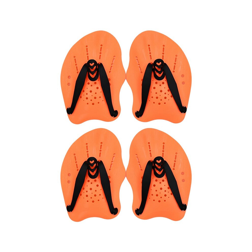 Saudism L Size Swimming Training Hands Flippers Swim Paddles, Swimming Training Freestyle Swimming Frog Paddles Orange
