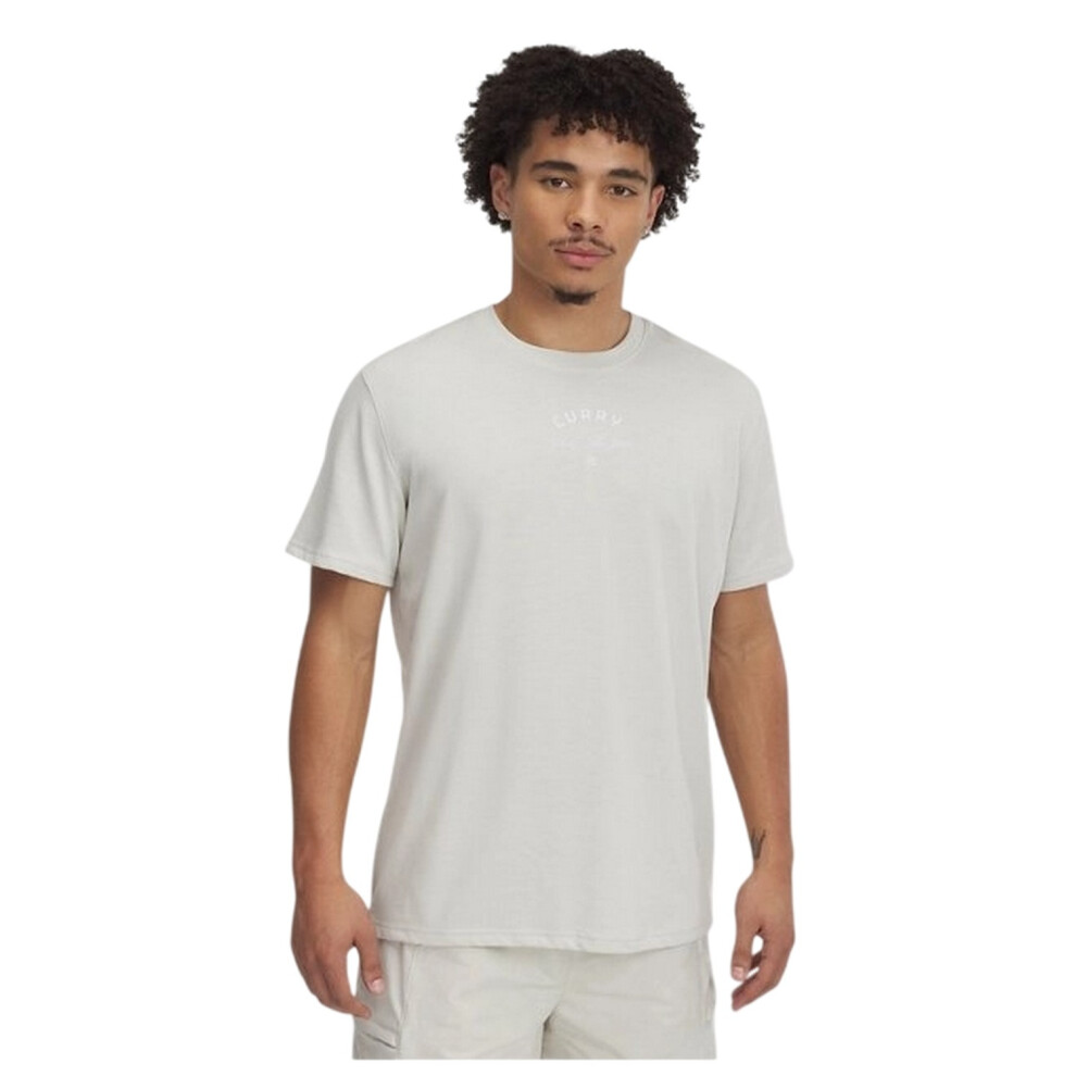 Under Armour (M, ) Mens Curry Logo Regular T-Shirt White