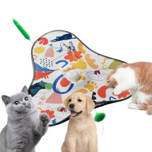 Interactief Kattenspeelgoed 2-in-1, Automatisch Rollend Interactief Huisdierspel, Automatisch Kattenspeelgoed voor Thuis, Buiten, Training B