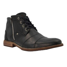 (6 UK, Black) Dune London Mens Captain Leather Ankle Boots