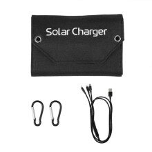 15-W-5-V-Solarpanel, 5-Fach Faltbar, Stromversorgungspanel für Den Außenbereich, Notfall-Handyladung, Faltbares USB-Solarladepanel