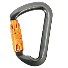 D-Shaped Auto-Lock Carabiner 30kN Heavy Duty Rock Climbing Carabiner RockLock Screwgate or Twistlock Carabiner Gray