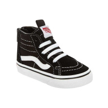 (5 UK Child, Black/White) Vans Baby SK8-Hi Side Stripe Suede Ankle Zips Shoes
