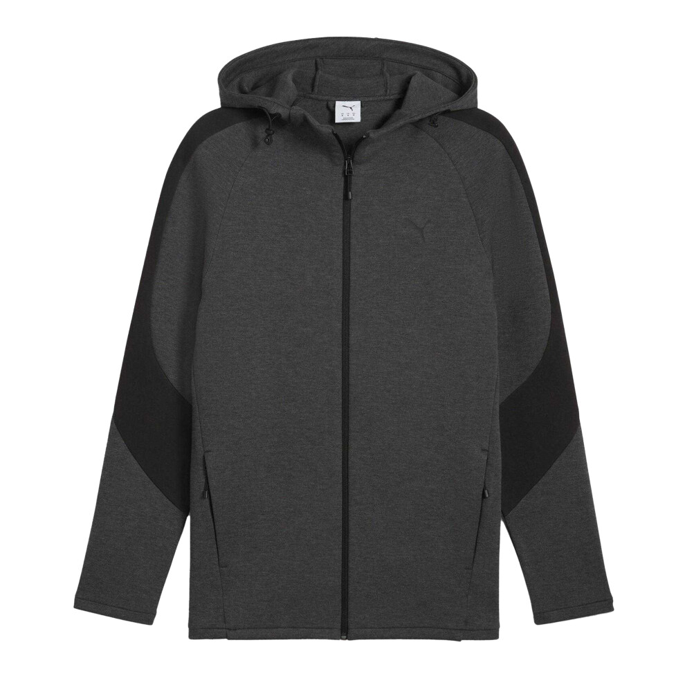 Puma (M, Dark Grey Heather) Mens Evostripe Full Zip Hoodie