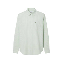 (16.5 in, White) Lacoste Mens Striped Oxford Shirt