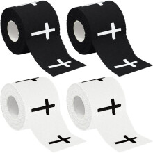 4 Rollen Christian Athletic Tape, 7 M, Gezahnte Kanten, Hautfreundliche Baumwolle, Sport-Handgelenkbandage